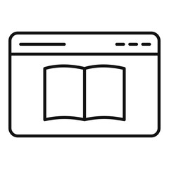 Poster - online book icon, outline style
