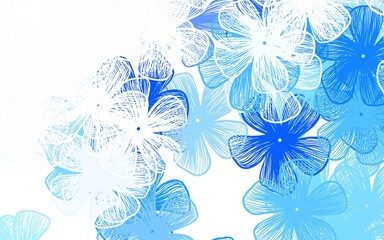 Poster - light purple vector doodle layout with flowers