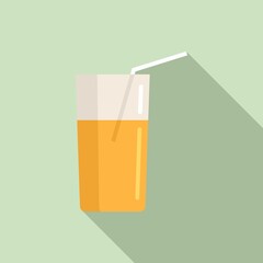 Poster - Juice glass icon, flat style