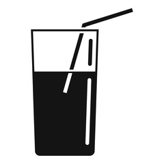Poster - Juice glass icon, simple style
