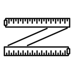 Sticker - Measurement fit tape icon, outline style