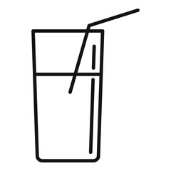 Sticker - Juice glass icon, outline style