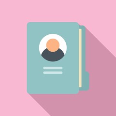 Poster - Personal information folder icon, flat style