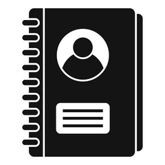 Poster - personal information notebook icon, simple style