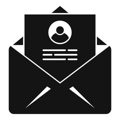 Sticker - Personal information mail icon, simple style