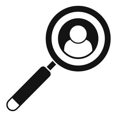 Poster - search personal information icon, simple style