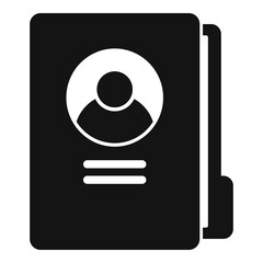 Poster - Personal information folder icon, simple style