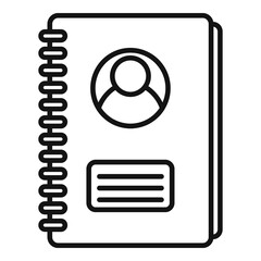 Poster - personal information notebook icon, outline style