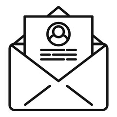 Canvas Print - Personal information mail icon, outline style