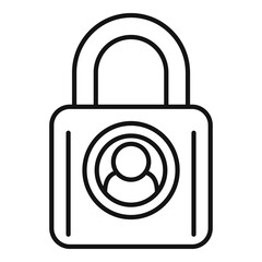 Poster - locked personal information icon, outline style