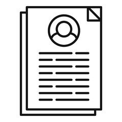 Poster - cv information icon, outline style