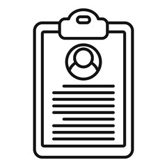 Poster - Personal information clipboard icon, outline style