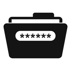 Poster - Folder access authentication icon, simple style