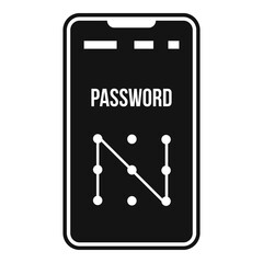 Poster - Phone sign authentication icon, simple style