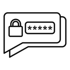 Poster - sms authentication icon, outline style