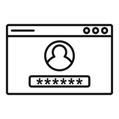 Poster - web authentication icon, outline style
