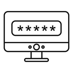 Poster - pc login authentication icon, outline style