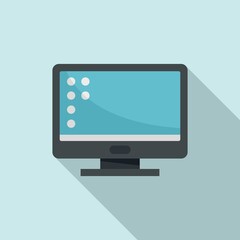 Poster - Monitor operating system icon, flat style