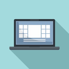 Poster - Laptop system icon, flat style