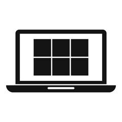 Sticker - Laptop remote control icon, simple style