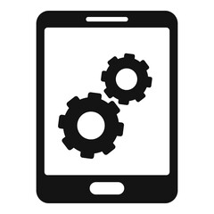 Poster - Update software tablet icon, simple style