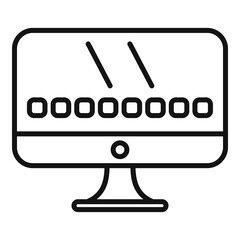 Poster - Pc operating system icon, outline style