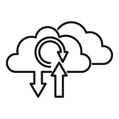 Poster - update software from cloud icon, outline style