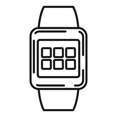 Poster - modern smartwatch system icon, outline style