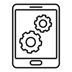 Poster - Update software tablet icon, outline style