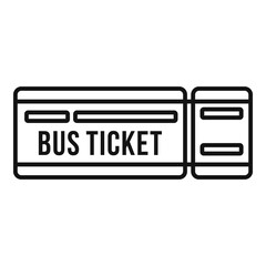 Poster - card bus ticket icon, outline style