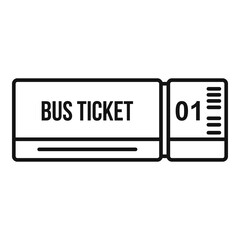 Poster - public bus ticket icon, outline style