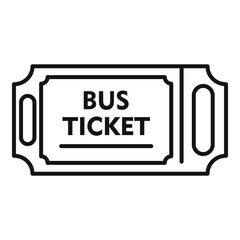 Poster - smart bus ticket icon, outline style