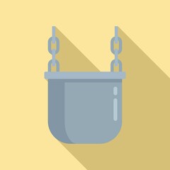 Sticker - Metallurgy cauldron icon, flat style