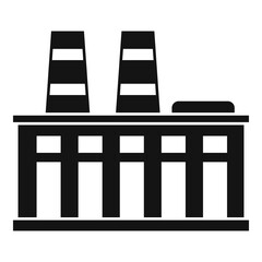 Poster - Steel factory icon, simple style