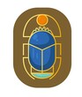 Vector illustration of a stylized scarab beetle. Scarab decoration.