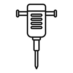 Poster - Hammer drill icon, outline style