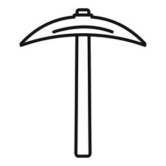 Sticker - Pickaxe icon, outline style