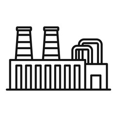 Poster - steel factory icon, outline style