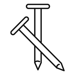 Poster - blacksmith nails icon, outline style
