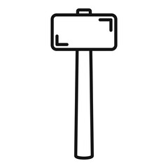 Poster - sledge hammer icon, outline style