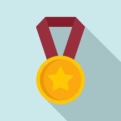 Sticker - Attestation medal icon, flat style