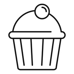 Poster - Tasty cupcake icon, outline style