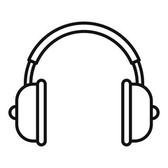 Poster - Music headphones icon, outline style
