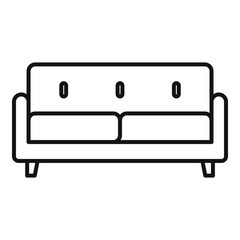 Poster - Soft sofa icon, outline style