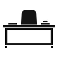 Sticker - Boss work table icon, simple style