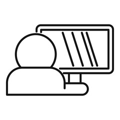 Poster - video call icon, outline style