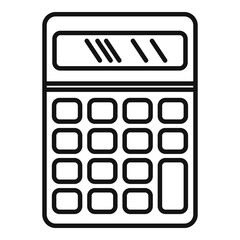 Poster - Office calculator icon, outline style