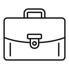 Sticker - Leather briefcase icon, outline style