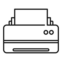 Poster - space organization printer icon, outline style