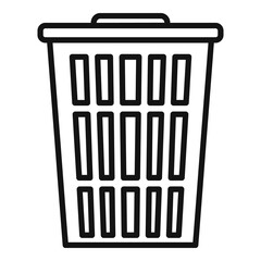 Poster - Garbage bin icon, outline style